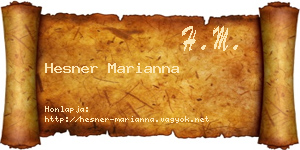 Hesner Marianna névjegykártya